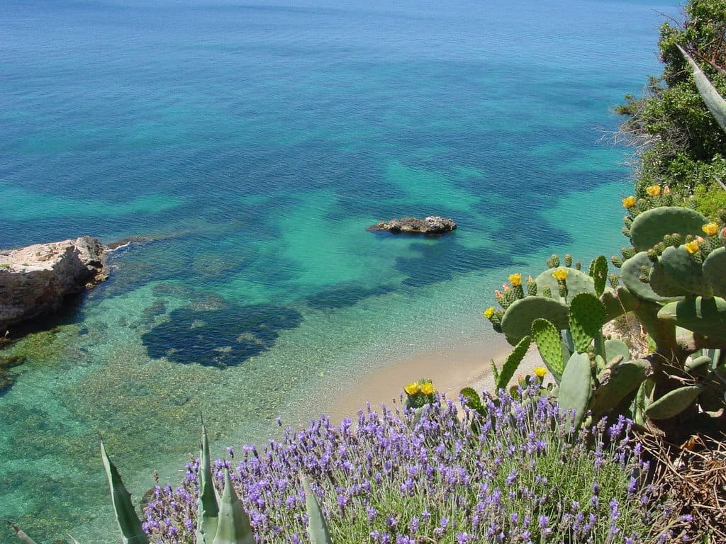 Turquoise waters in Cala Boix Ibiza